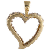 10K Two Tone Solid Gold Heart Charm Pendant
