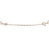 14K Yellow Gold 12 Pearls Rolo Link Chain Necklace
