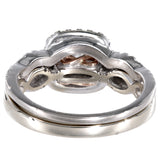 14k White Gold Diamond Cluster Wedding Set Band Engagement Ring