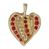 10K Solid Yellow Gold Ruby Diamond Pendant