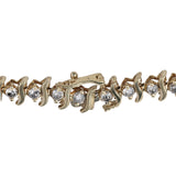 10K Yellow Gold Salt And Pepper Diamond S Link Tennis Bracelet 1.90Ctw