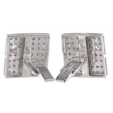 14K White Gold Cluster Diamond Cuff Links