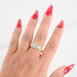 18K Yellow Gold Big Solitaire Diamond With Accents Sides Engagement Ring