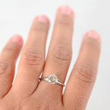 14K White Gold Light Brown Diamond 6-Prong Setting Solitaire Engagement Ring 1.00Ctw