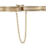 14K Yellow Gold Reverse/Concave Omega Link Bangle Bracelet