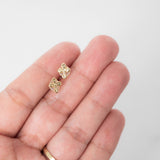 10K Yellow Solid Gold Micro Cross Studs Jesus Crucifix Engraving