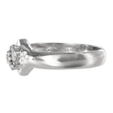 14k White Gold Diamond Hexagonal Motif Ring and Earring Jewelry Set