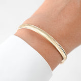14K Yellow Gold Reverse/Concave Omega Link Bangle Bracelet