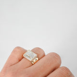 10K Yellow Gold Diamond Cluster Pove Setting Diamond Ring 0.26Ctw