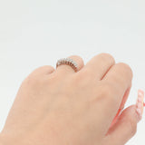 18k White Gold Two-Row Round Brilliant Diamond Stackable Band Ring