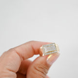 10K Yellow Gold Diamond Cluster Pove Setting Diamond Ring 0.26Ctw