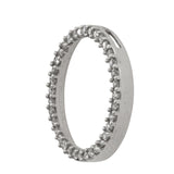 10k White Gold Round Brilliant Diamond Circle Charm Pendant