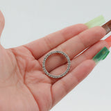 10k White Gold Round Brilliant Diamond Circle Charm Pendant