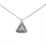 Platinum Round Brilliant Diamond Cluster Pear Shaped Charm Curb Cuban Necklace