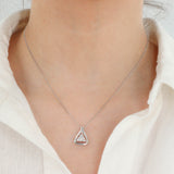 Platinum Round Brilliant Diamond Cluster Pear Shaped Charm Curb Cuban Necklace