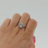 Ladies 14k White Gold Mystic Topaz Diamond Engagement Set