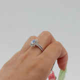 Ladies 14k White Gold Mystic Topaz Diamond Engagement Set