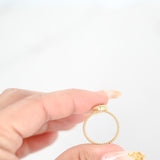 18K Yellow Gold Heart Shape Mother Of Pearl Milgrain Heart Ring