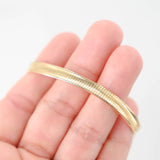 14K Yellow Gold Reverse/Concave Omega Link Bangle Bracelet