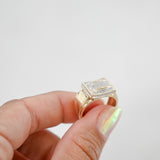 10K Yellow Gold Diamond Cluster Pove Setting Diamond Ring 0.26Ctw