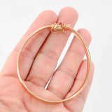 14K Yellow Gold Reverse/Concave Omega Link Bangle Bracelet