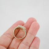 10K Yellow Gold Diamond Cluster Pove Setting Diamond Ring 0.26Ctw