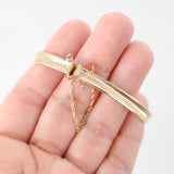 14K Yellow Gold Reverse/Concave Omega Link Bangle Bracelet