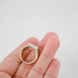 10K Yellow Gold Diamond Cluster Pove Setting Diamond Ring 0.26Ctw