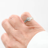 14k White Gold Diamond Hexagonal Motif Ring and Earring Jewelry Set