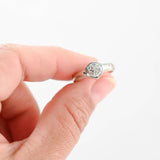 14k White Gold Diamond Hexagonal Motif Ring and Earring Jewelry Set