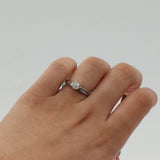 10k White Gold Diamond Solitaire With Accents Engagement Ring