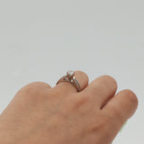 10k White Gold Diamond Solitaire With Accents Engagement Ring