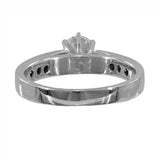 10k White Gold Diamond Solitaire With Accents Engagement Ring