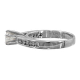10k White Gold Diamond Solitaire With Accents Engagement Ring