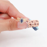 Ladies Estate 14K Yellow Gold Blue Topaz Gemstone & Diamond Sunburst Halo Ring