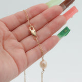 14K Yellow Gold Pearl Necklace Gold