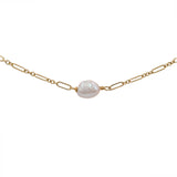14K Yellow Gold Pearl Necklace Gold