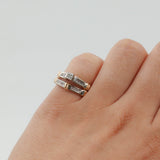 Ladies 14k Two-tone Gold Diamond Wedding Ring Set