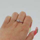 Ladies 18k White Gold Princess Cut Lab Grown and Natural Diamond Engagement Ring