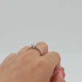 Ladies 18k White Gold Princess Cut Lab Grown and Natural Diamond Engagement Ring
