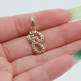 14k Yellow Gold “J” Diamond Pendant