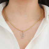 14k Yellow Gold “J” Diamond Pendant