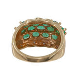 10k Two-tone Gold Emerald and Diamond Cocktail Ring