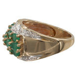 10k Two-tone Gold Emerald and Diamond Cocktail Ring
