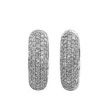 10k White Gold Single Cut Single-cut Diamond Hoop Earrings