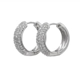 10k White Gold Single Cut Single-cut Diamond Hoop Earrings