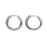10k White Gold Single Cut Single-cut Diamond Hoop Earrings