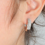 10k White Gold Single Cut Single-cut Diamond Hoop Earrings