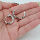 10k White Gold Single Cut Single-cut Diamond Hoop Earrings