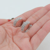 10k White Gold Single Cut Single-cut Diamond Hoop Earrings